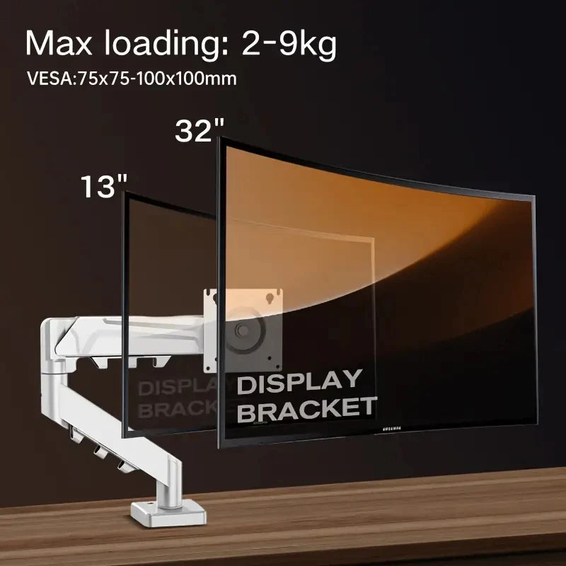 Single Monitor Mount for Screens VESA up to 32" Computer Bracket Adjustable Display Arm,Tablet Holder Desktop Clamp Stand