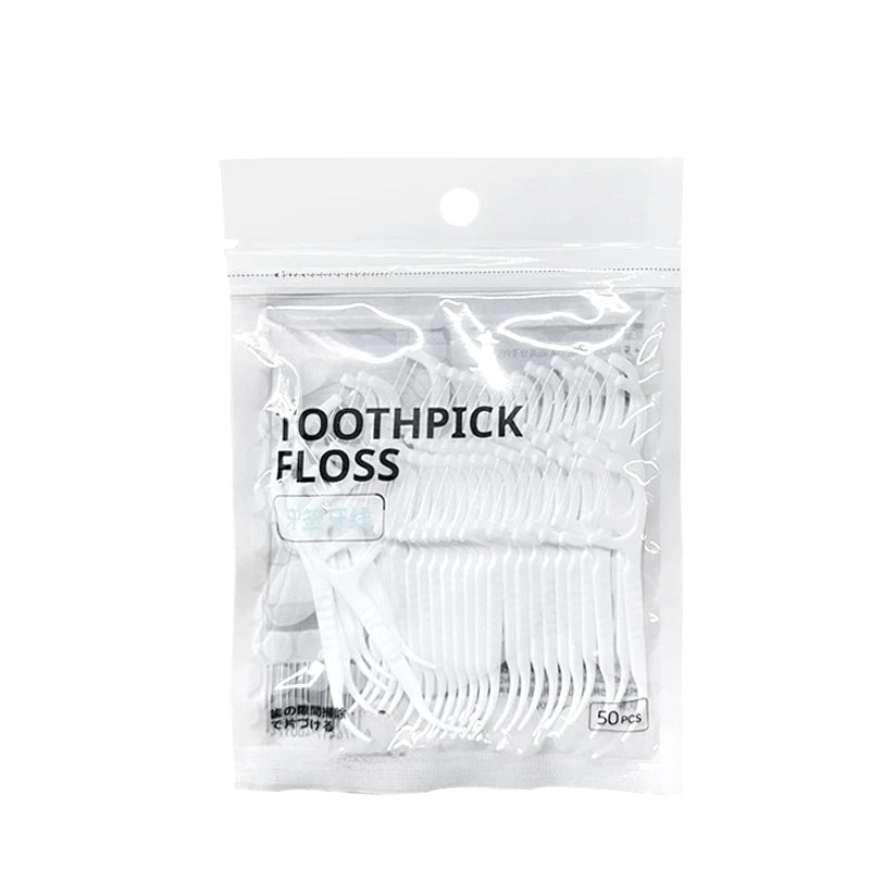 50-1000pcs Portable Dental Floss Toothpicks Teeth Stick Tooth Cleaning Interdental Brush Portable Dental Flosser For Home Travel