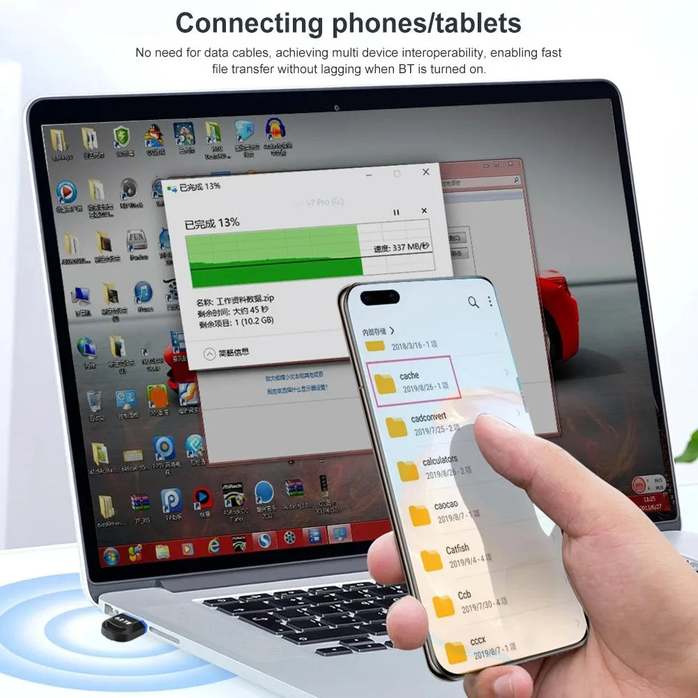 USB Bluetooth 5.4 5.3 Dongle Adapter for PC Speaker Wireless Mouse Keyboard Music Audio Receiver Transmitter Drive free