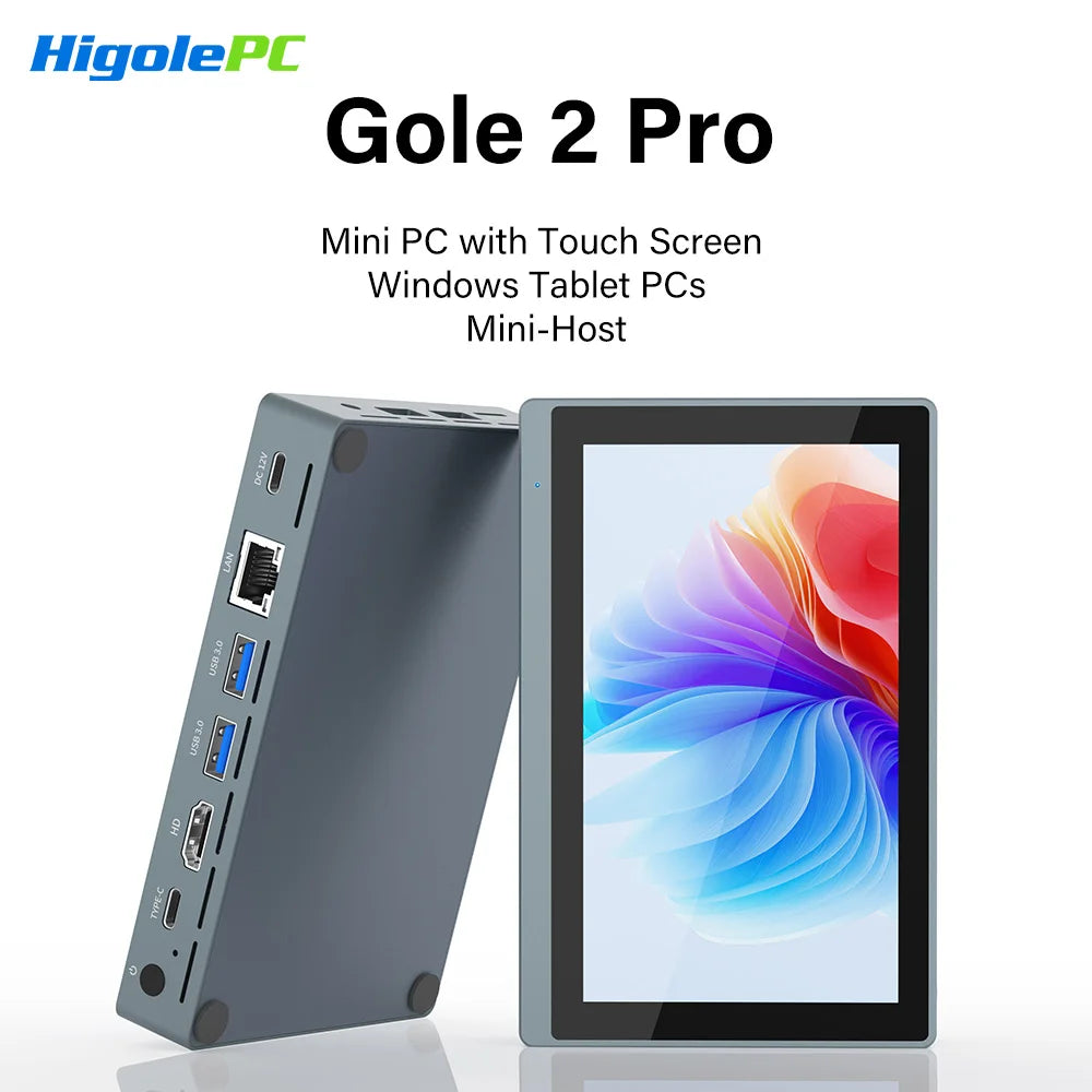 Higole Gole 2 Pro 5.5'' Mini PC Intel N5095 Windows 11 WiFi5 8/16 128/256G 2500mAh Screen Tablet Laptop Desktop PC Mini Computer