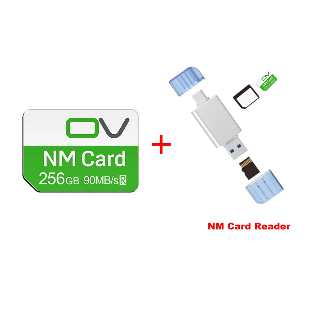 OV NM Card 256 GB 128GB 64GB Nano Memory SD Cards for Huawei P30 P40 P50 Mate 30 Pro RS Nova Honor NM TF USB Type C Card Reader