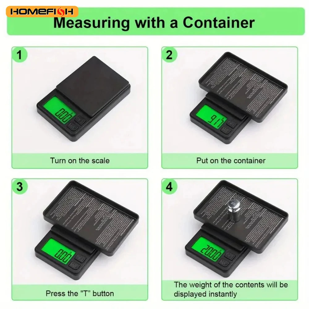 Digital Pocket Scale Weigh Gram Scale Accuracy 500g/0.01g Mini Jewelry Scale