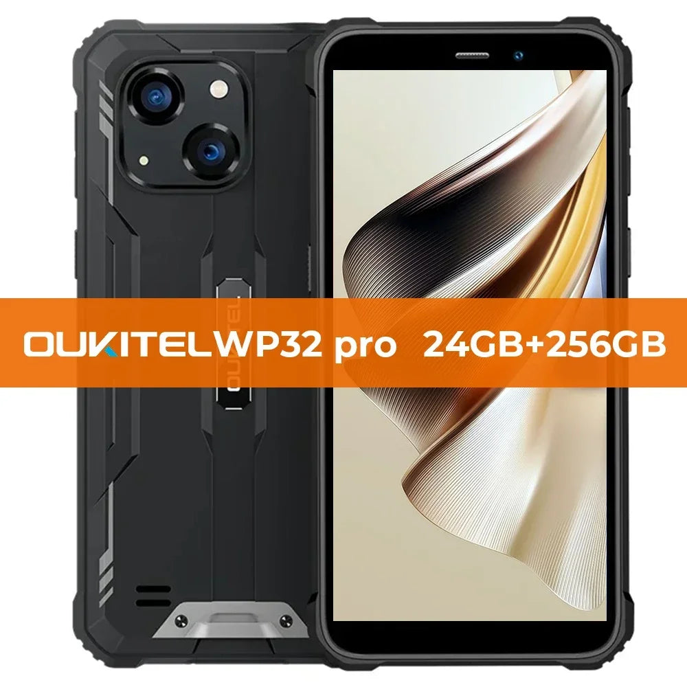Oukitel WP32 Pro Rugged Smartphone 24GB+256GB 6" HD  20MP Cellphone NFC 6300mAh Octa Core Mobile phone