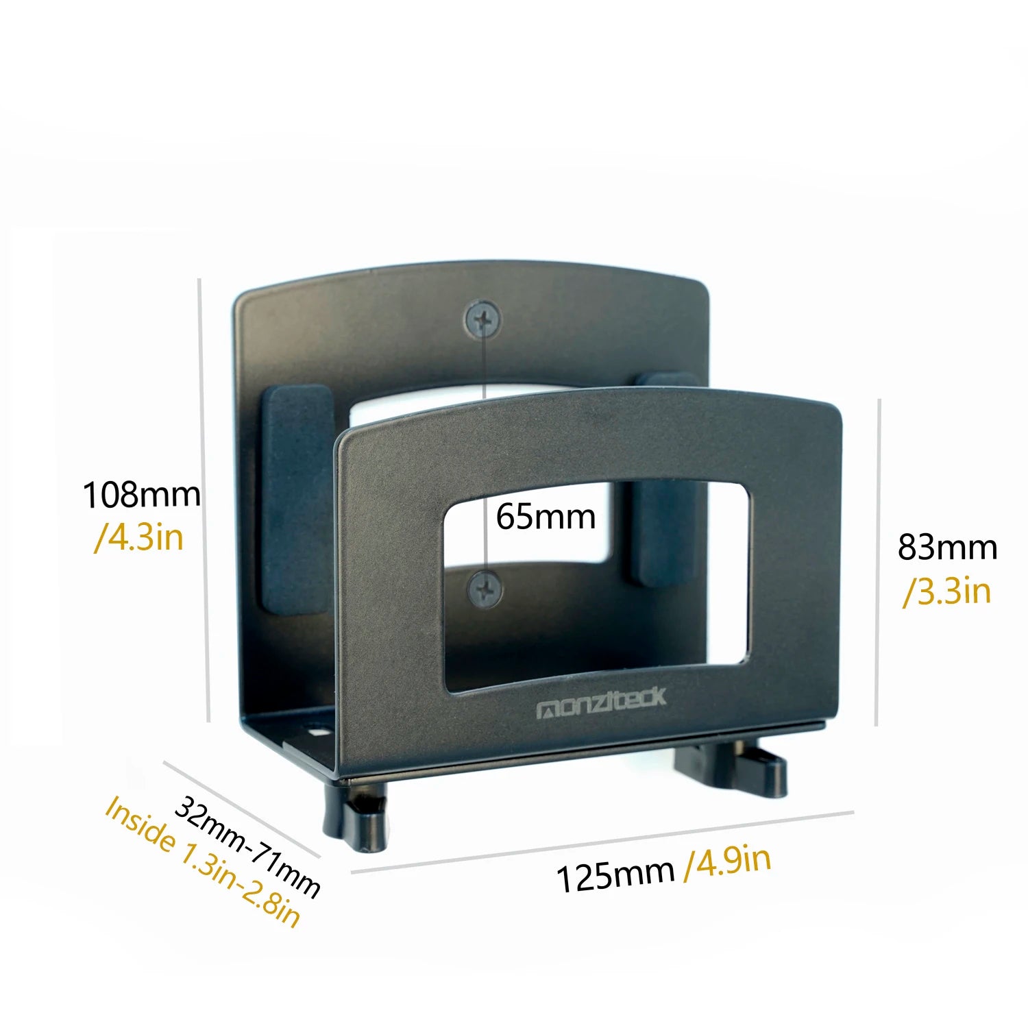 Monzlteck Adjustable Small Device Wall Mount Or VESA Mount Behind The Monitor |Design for Streaming Media Player, Switch, WII,Ca