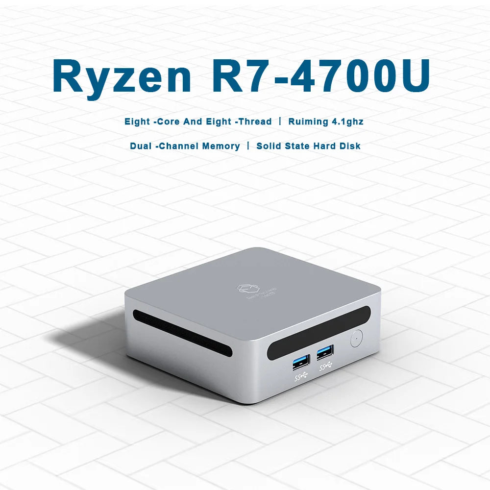 2025 GenMachine New Mini PC Ren4000 4700U AMD Ryzen7 4700U CPU  2.0GHz Up to 4.1GHz Windows 10/11 DDR4 64GB WiFi6 NUC gaming pc