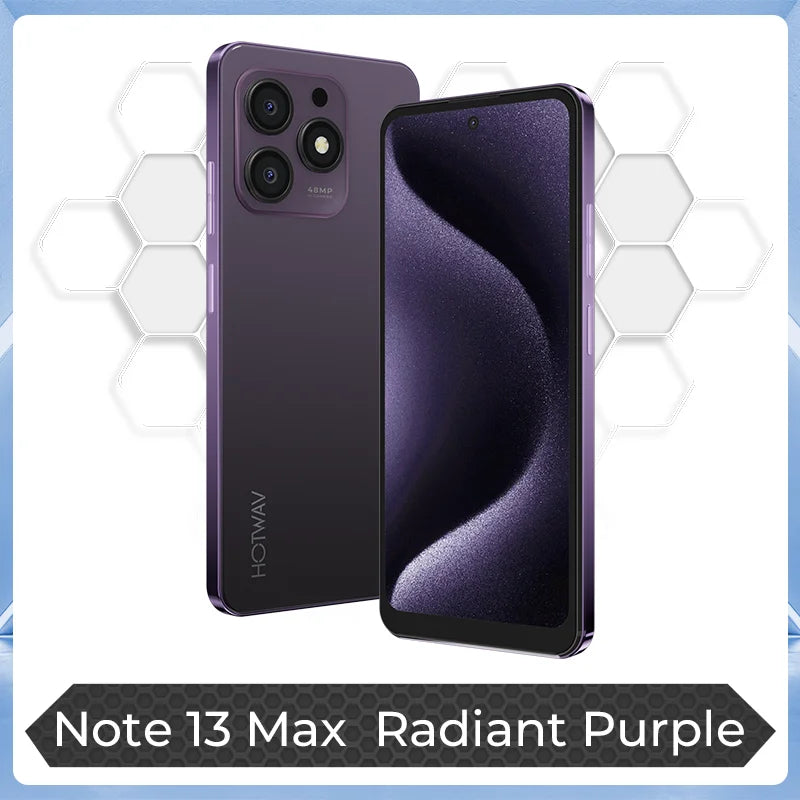 HOTWAV Note 13 Max Mobile Phone Android 14 6.8'' HD+ 16(6+10)GB 256GB Cellphone 48MP 5160mAh 9.2mm Ultra-Thin Smartphone