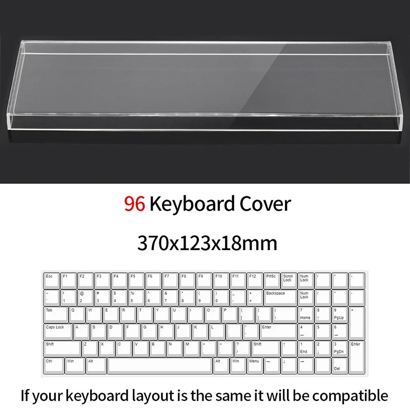 Acrylic Keyboard Clear Protector Case Mechanical Keyboard Dust Cover For 60/61/64 96 98104/108 Key Mouse Cover Keyboard Cover