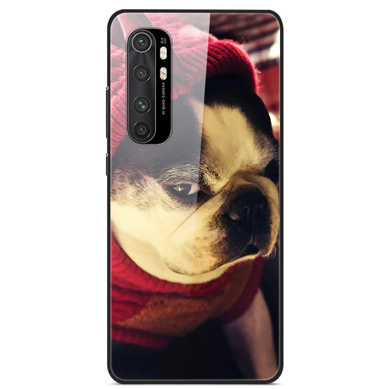 For Xiaomi Mi Note 10 Lite RU 6 GB 128 GB Case Tempered Glass Hard Back Cover For Xiaomi Mi Note 10 Lite Case Note10 Lite Fundas