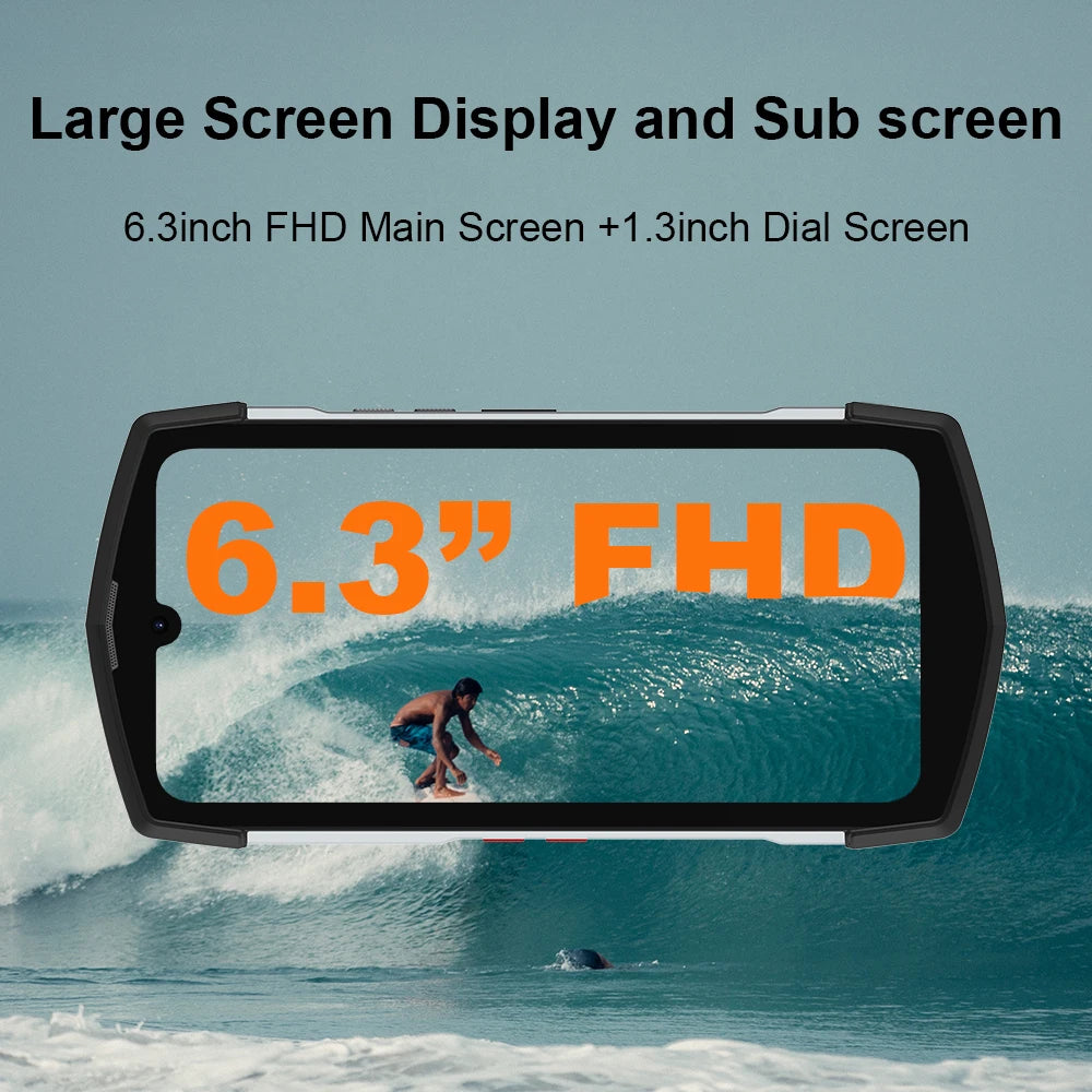 Unihertz Tick Tock Rugged Smartphone 5G 128/256GB Cellphone 6000mAh Android 6.5 inch Phone with Dual-Screen 48MP Camera IP68