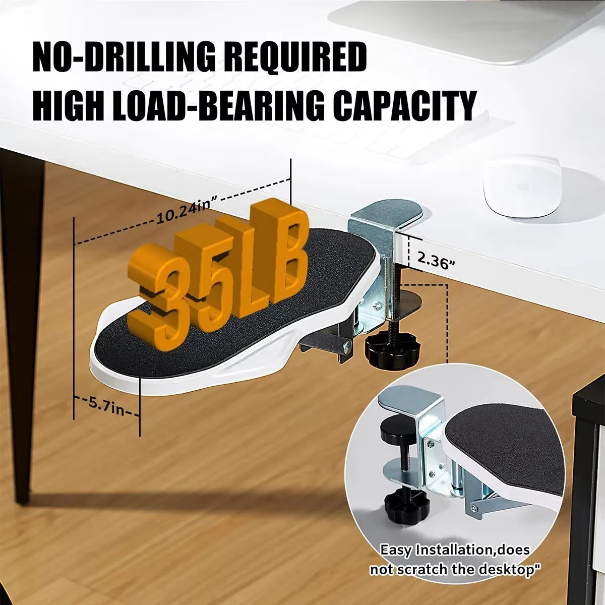 Computer Desk Arm Rest Pad Foldable Ergonomic Wrist Rest Support For Keyboard Armrest Extender Rotating Mouse Pad Holder Rack