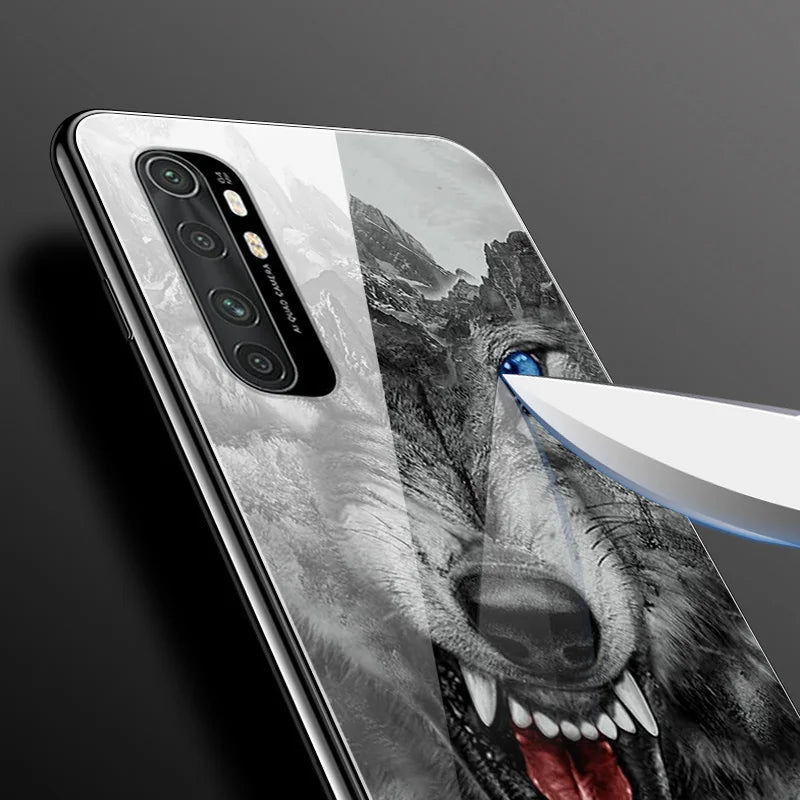 For Xiaomi Mi Note 10 Lite RU 6 GB 128 GB Case Tempered Glass Hard Back Cover For Xiaomi Mi Note 10 Lite Case Note10 Lite Fundas