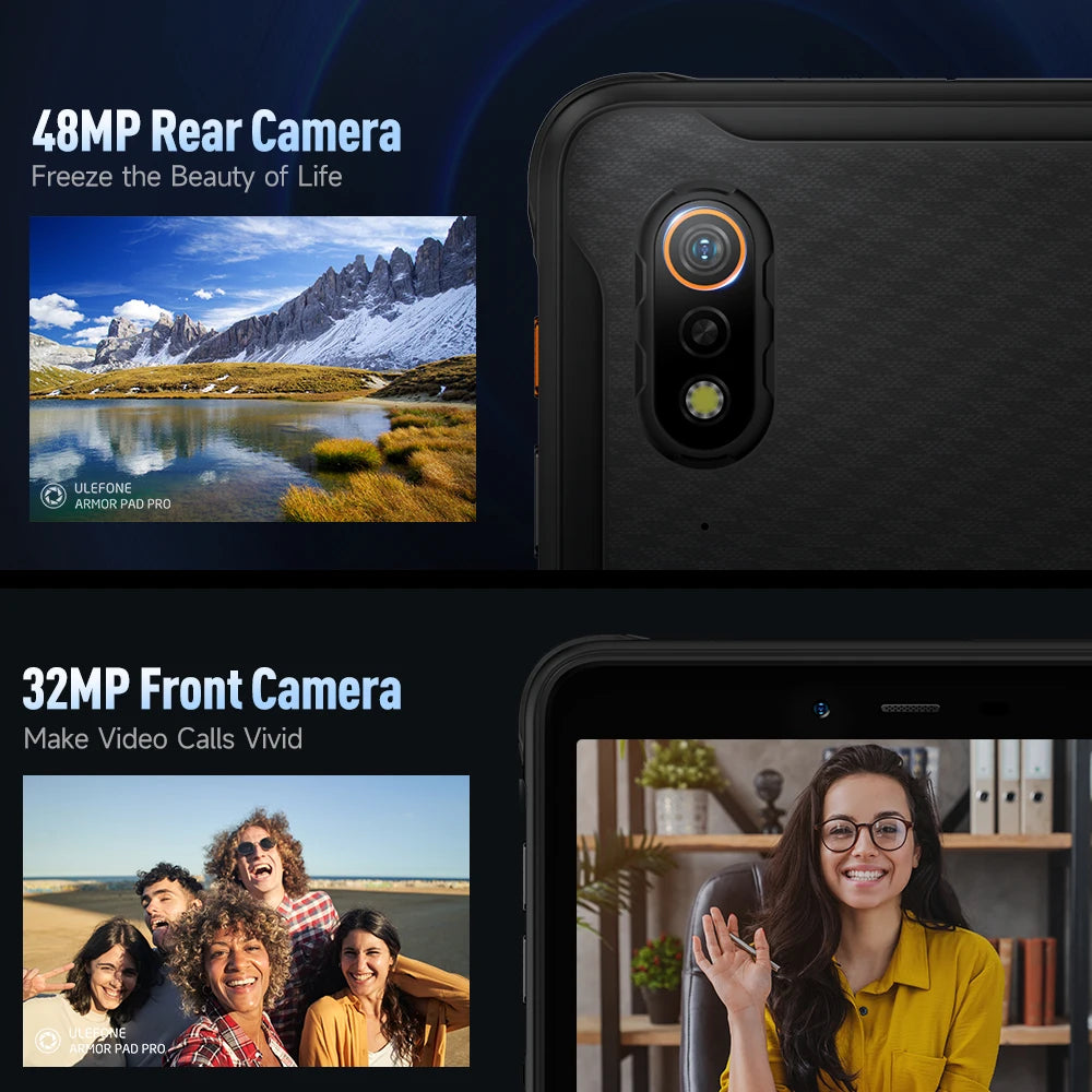 Ulefone Armor Pad Pro Rugged Tablet  IP68/IP69K 4G MT8788 16GB RAM（8GB+8GB  virtual RAM) 128GB ROM 48MP 7650mAh Android 13