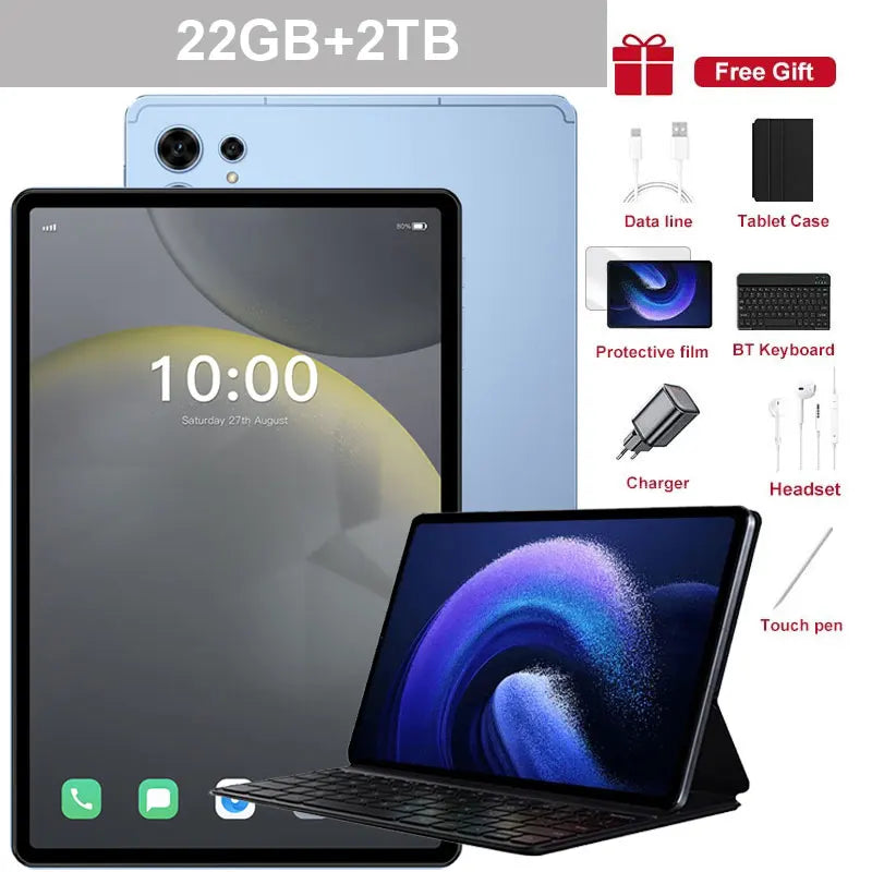 New Pad 7s pro Tablet PC 10000mAh 5G Dual SIM Android 15 Original 22GB+2TB Global Version 10 Inch Kids Tab Tablets With keyboard