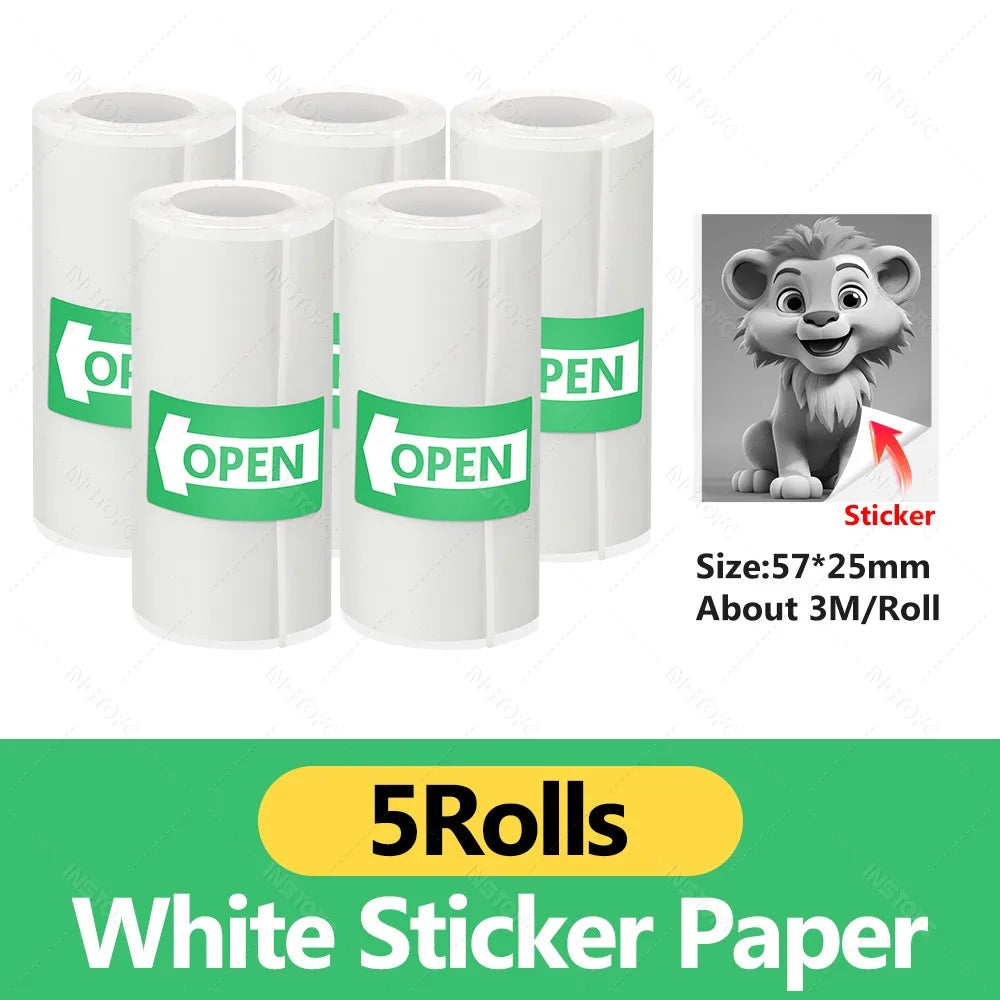 58mm Photo Label Portable Mini Thermal Printer Sticker Memo Tag Printing Cute Bluetooth Printer for IOS Android or 57mm Paper