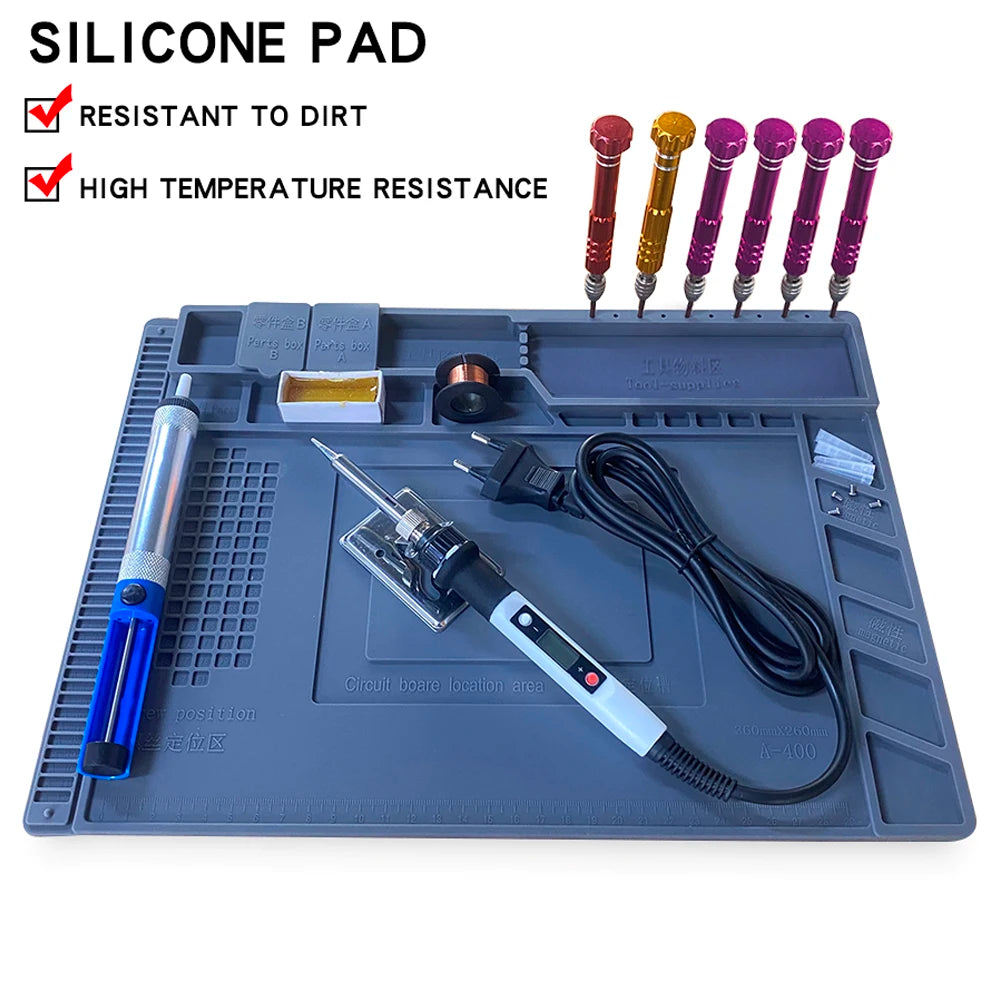 Silicone Soldering Mat Pad Desk Platform  for Welding Station Iron Phone PC  Repair Magnetic Heat Insulation No Lead S-160