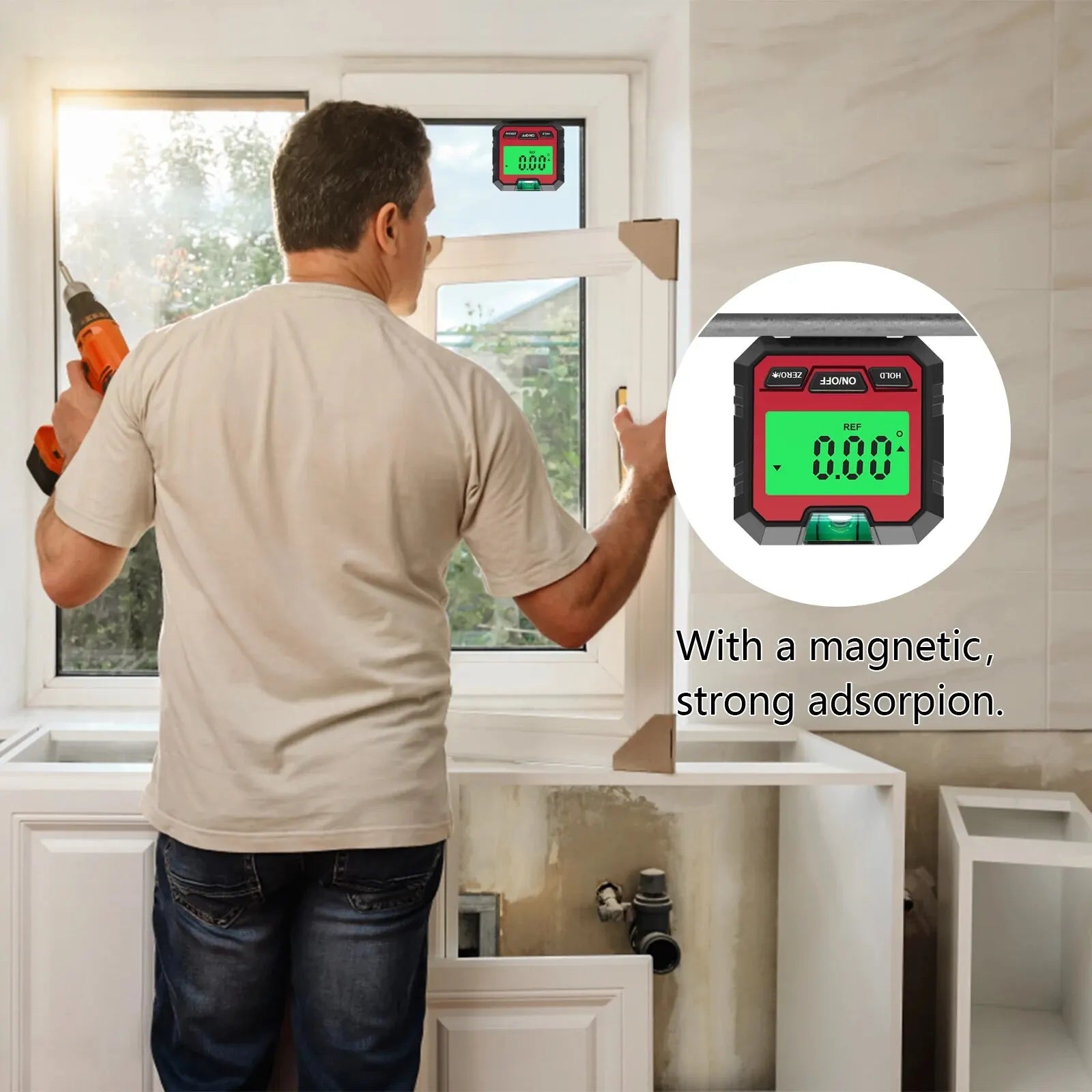 360 Degree Digital Angle Finder Level Box Protractor Bevel Ruler Gauge Inclinometer with Magnetic Based Backlight