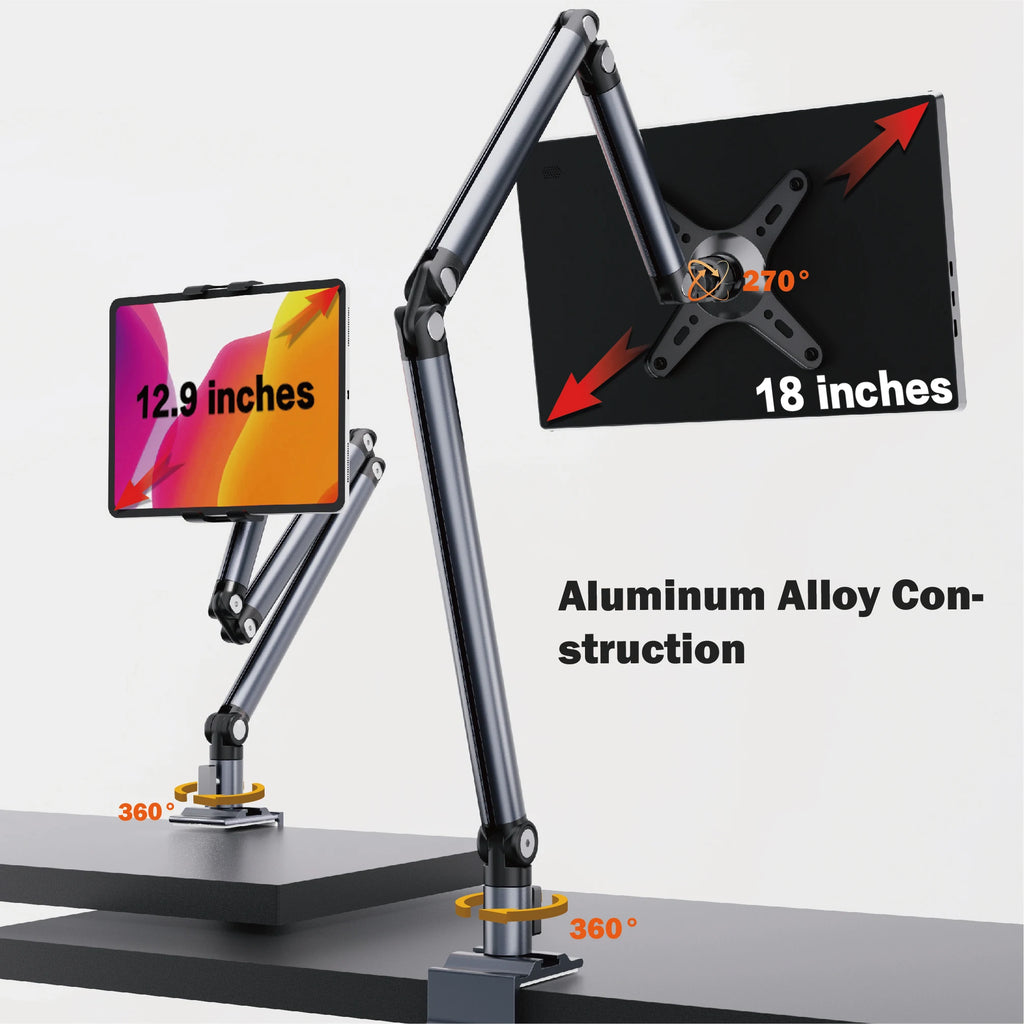 Artpowers Adjustable Tablet Stand Foldable Aluminum Universal Holder 360 Degree Rotation for 4-12.9Inch forVESE Portable Monitor