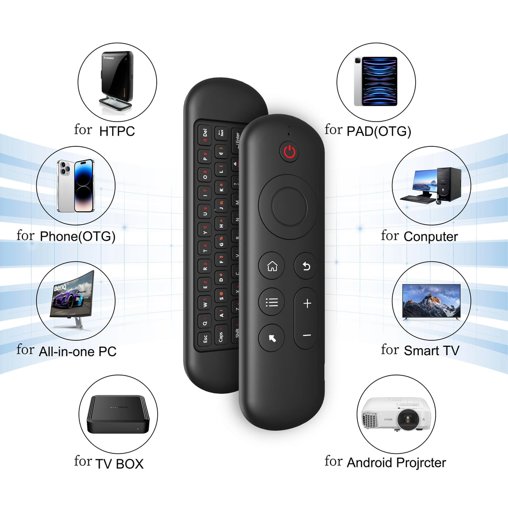 2.4G BT 5.2 Remote Control Wireless Gyroscope Air Mouse 7 Color Backlight USB Receiver Mini Keyboard for Android Smart TV Box PC