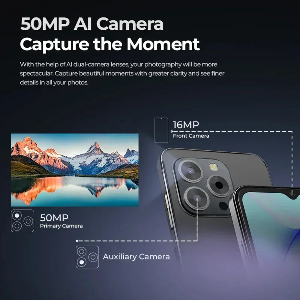 HOTWAV Note 13 Pro 6.6 Inch Smartphone HD+ 90Hz 16GB+256GB Mobile Phone 50MP AI Camera 5160mAh 18W Fast Charging Cell Phone NFC