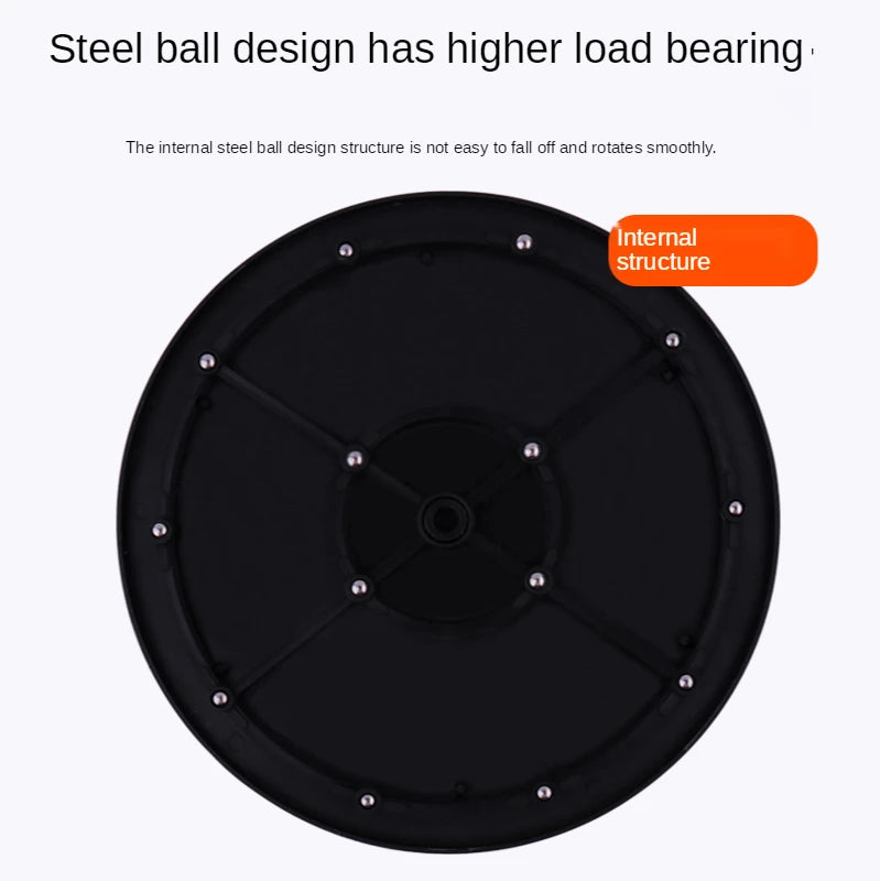 8-12 Inch Heavy Duty Rotating Swivel Steel Ball Bearings Stand for Monitor TV Turntable Lazy Susans Black Round Shape