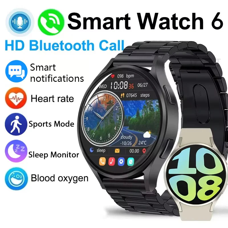 KESHUYOU 2025 New Women's Fashion Smart Watch 6 Bluetooth Calling Health Monitoring Alarm Men's Sports Smartwatch