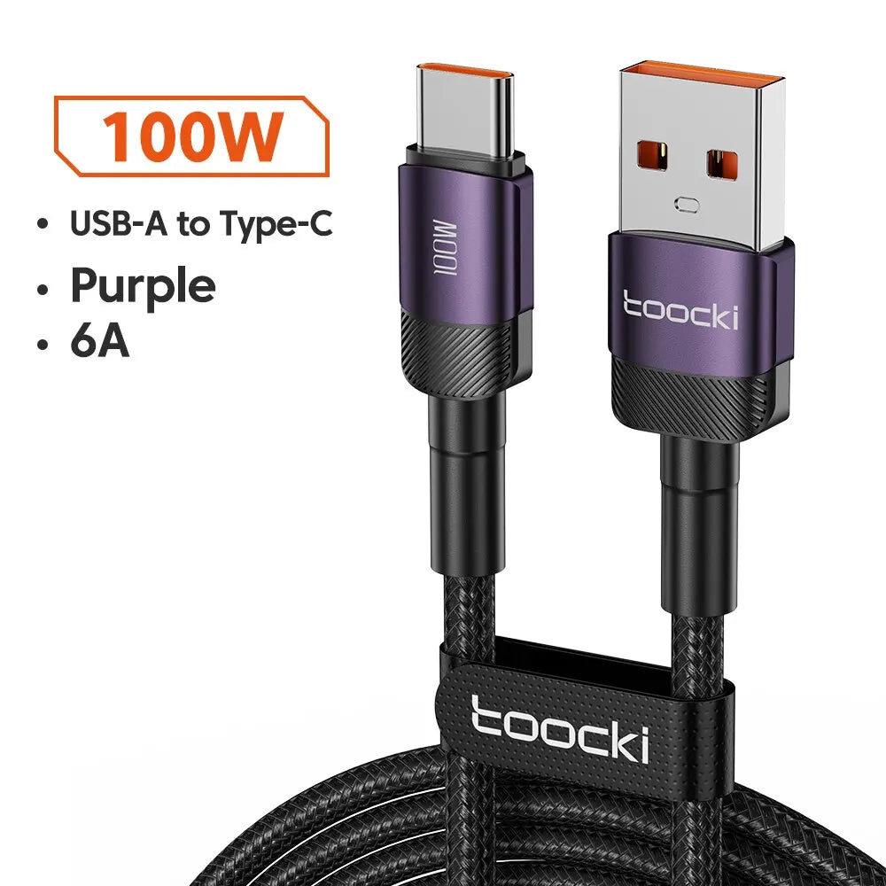 Toocki USB Type C Cable Fast Charging USB C Charger Cord For iPhone 15 14 13 12 11 Huawei P40 P30 Realme Oppo Oneplus Power Bank
