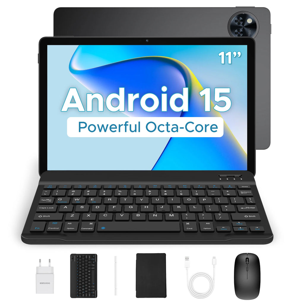 DOOGEE U11 Android 15 Tablet 11" Ultra-clear 90Hz Display 16GB(4+12) 128GB 8580mAh Battery Unisoc T606 octa-core Dual Speaker