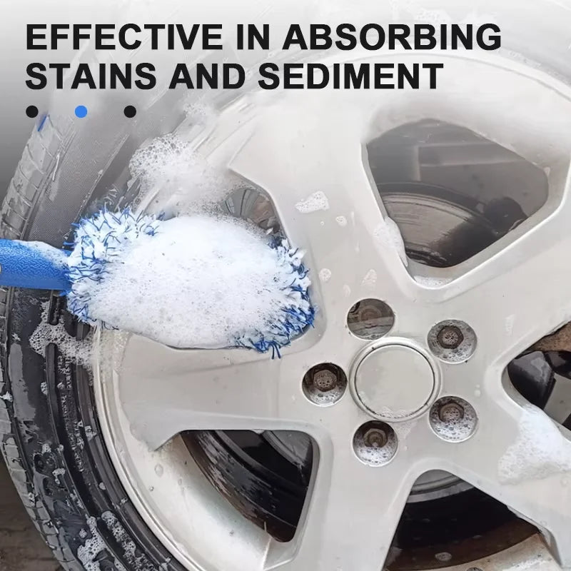 Car Wheel Tire Rim Cleaning Brush Portable Plush Car Wheel Hub Brush Washing Tool Car Detailing Care Dust Removal Brush