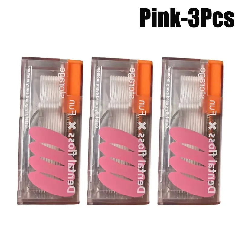 50-1000pcs Portable Dental Floss Toothpicks Teeth Stick Tooth Cleaning Interdental Brush Portable Dental Flosser For Home Travel