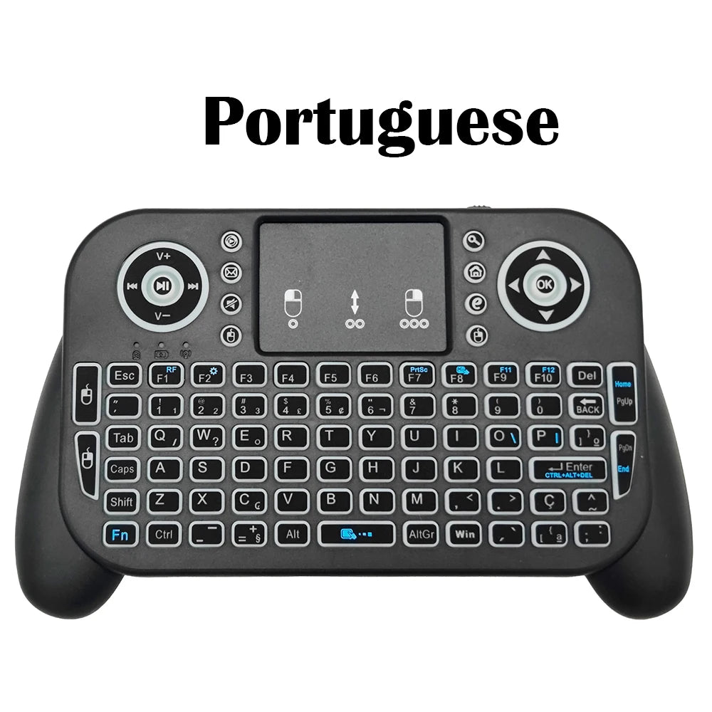 Portable Mini Wireless Keyboard V8 7 Backlit 2.4G Bluetooth Touchpad Air Mouse Remote Control for Android TV Box
