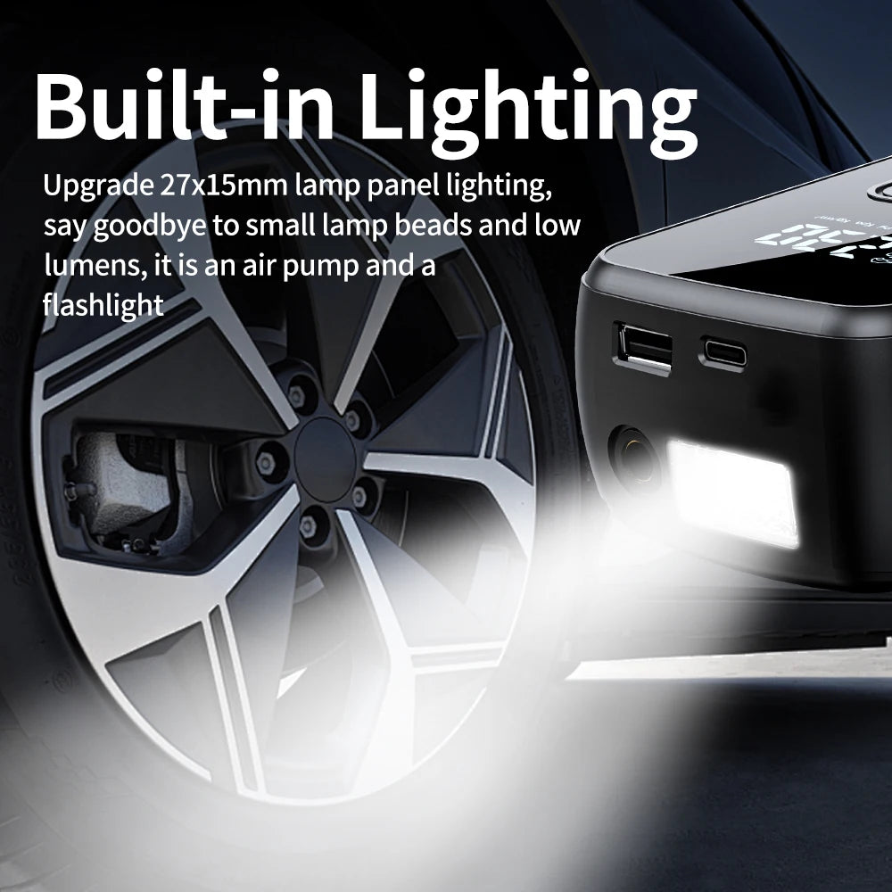 Portable Car Air Pump Electric Tire Inflator Intelligent Digital Display Tire Inflator For Car Motorcycle Bicycle Air Compressor