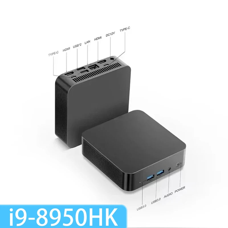 New intel i9 8950HK Mini PC Windows 11 16GB DDR4 512GB 1TB 2TB SSD Portable Gaming Mini PC WiFi 6 4K Mini Computer PC Desktop