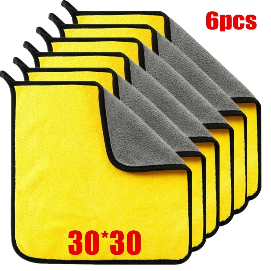 1-5Pcs Microfiber Towel Car Microfiber Cloth Wash Towel Microfiber Cleaning Cloth Absorbent Car Wash Drying Towel Auto Detailing