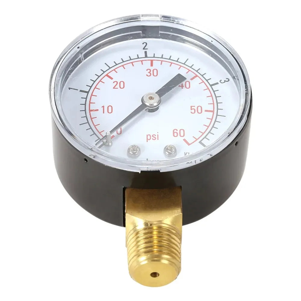 1/4" NPT Thread 50mm 0~60psi 0~4bar Pool Filter Water Pressure Dial Hydraulic Pressure Gauge Meter Manometer