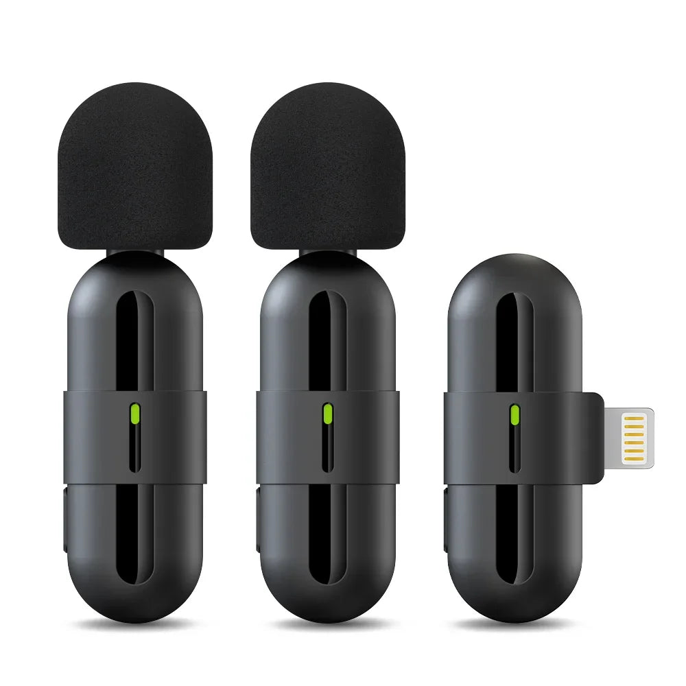 Basix Mini Lavalier Microphone Portable Audio Video Recording Mini Lapel Mic Wireless Microfone for IPhone TypeC ipad Game Phone