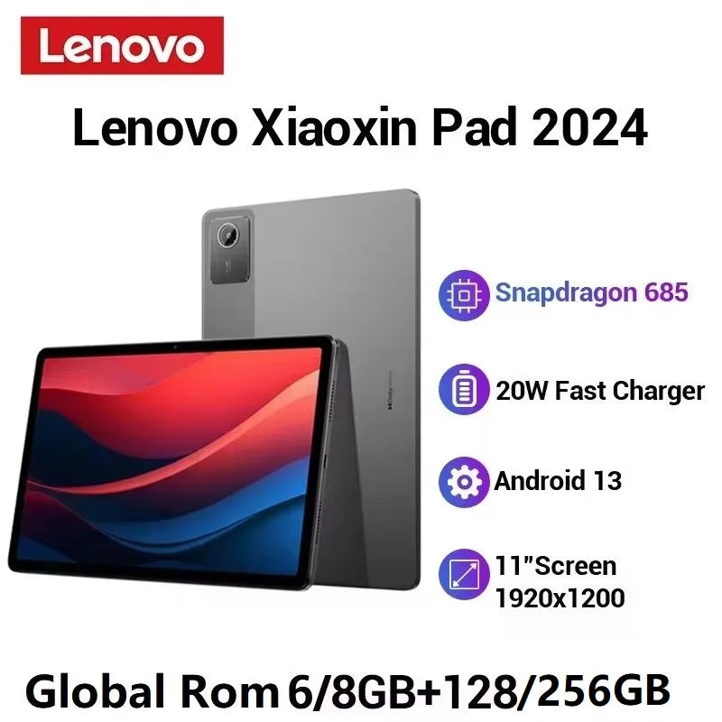 Global Firmware Lenovo Xiaoxin Pad 2024 Tablet 6GB 8GB 128GB 256GB 11" Display Qualcomm Snapdragon 685 WIFI 7040mAh Android Tab