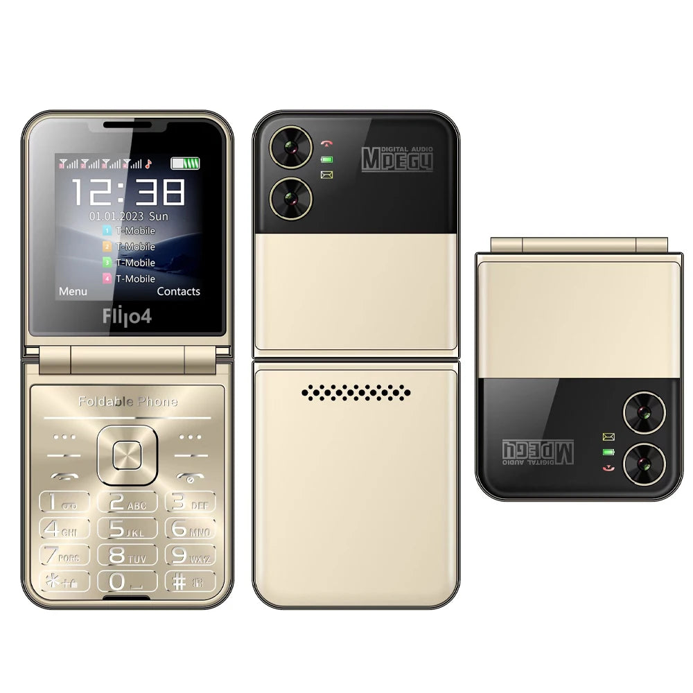 SERVO Flilo4 Flip Cellphone Four SIM Card GSM Cellular Network Flashlight Speed Dial Magic Voice Foldable Mobile Phone Low Price