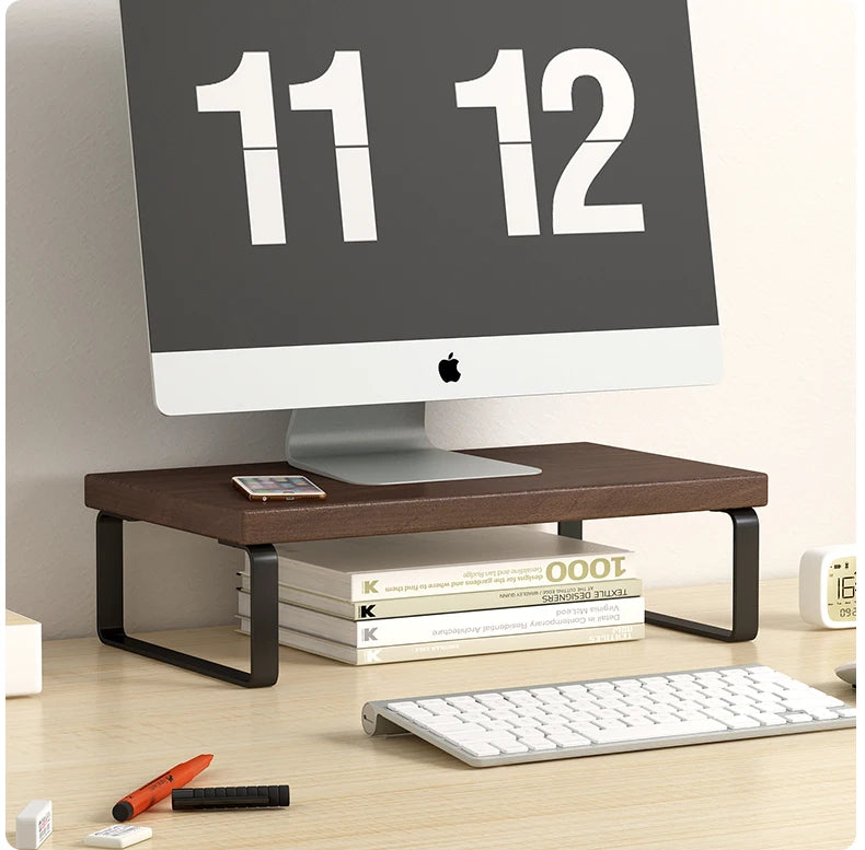 30/40/50cm Monitor Raised Shelf Office Laptop Bracket Desktop Computer  Stand Desktop Rack Home Storage Holders Organizer