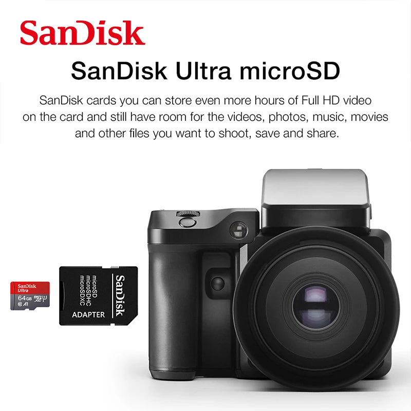 100% Original SanDisk Micro tf SD Card Class 10 TF Card 32GB 64GB 128GB Memory Card for Phone Tablet Flash Card