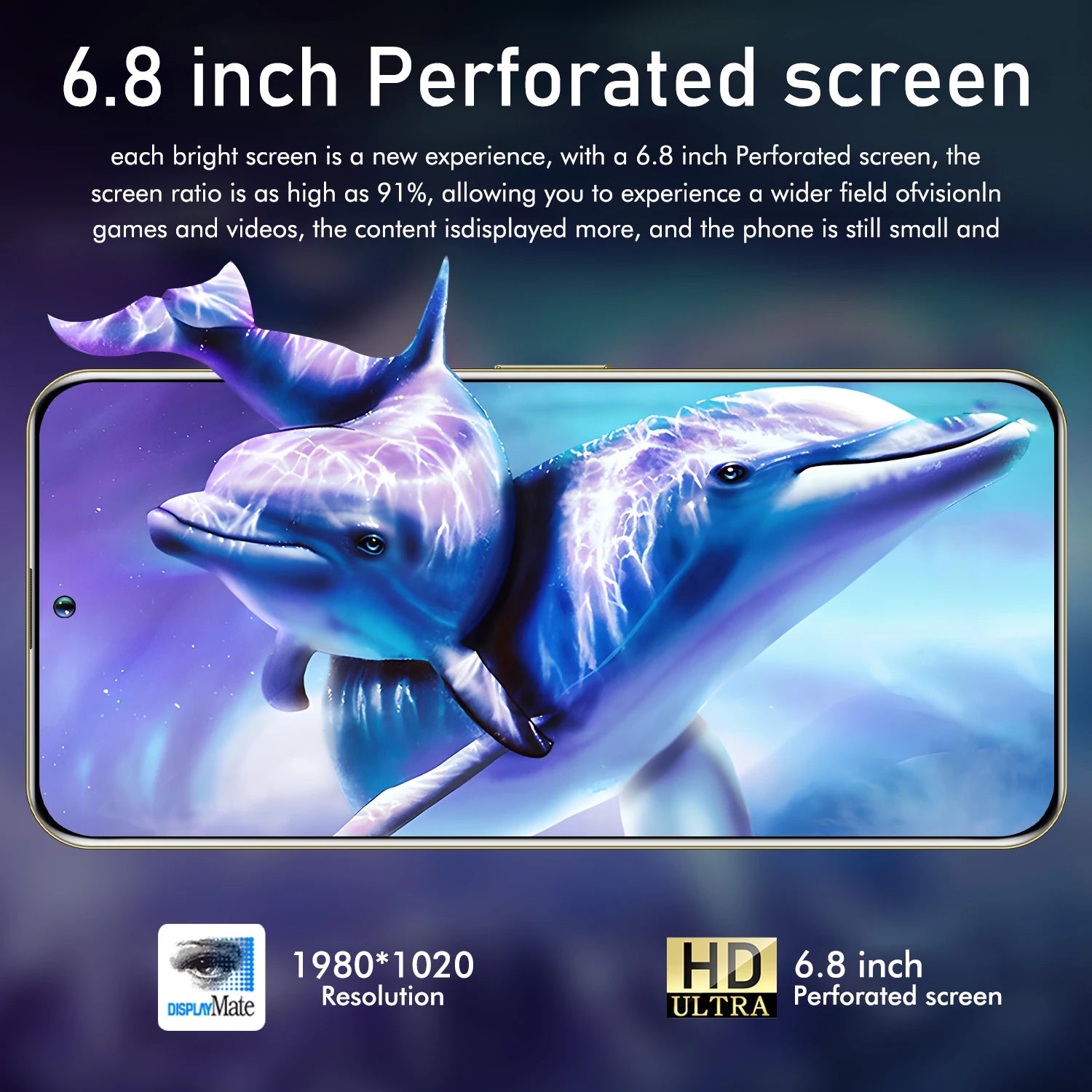 FUFFI-X6 Pro,Smartphone Android,6.8 inch,8+256GB ROM,Mobile phones 6800mah Battery,Dual SIM,Google Play Store Cell phones