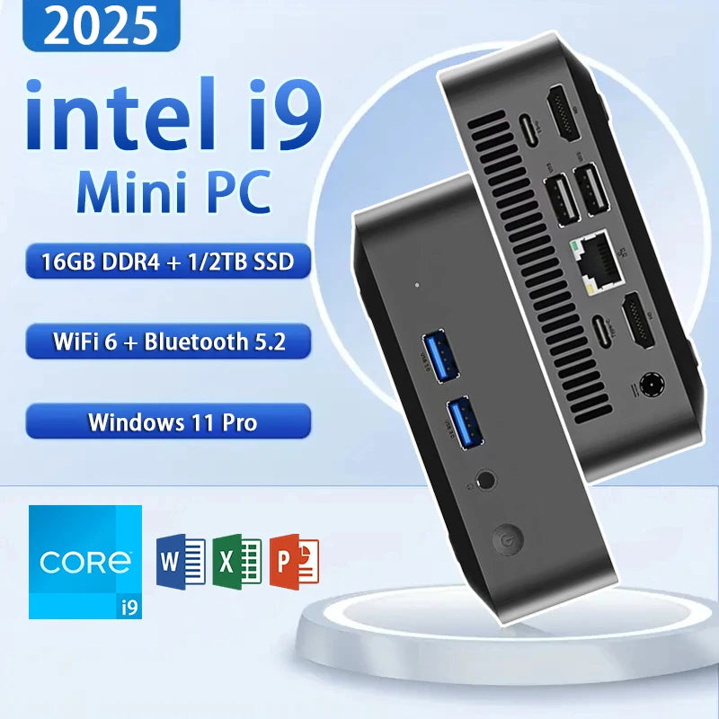 New intel i9 8950HK Mini PC Windows 11 16GB DDR4 512GB 1TB 2TB SSD Portable Gaming Mini PC WiFi 6 4K Mini Computer PC Desktop