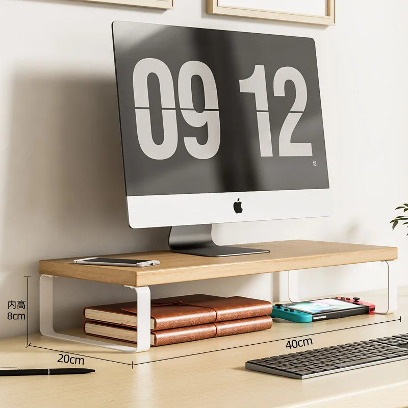 Hot 30/40cm Base Bracket Monitor Raising Stand  Desktop Computer Heightening Shelf Home Office Storage Holders Rack Organizer