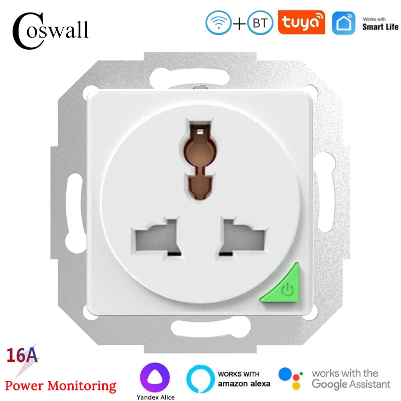 COSWALL DIY Module WIFI / Zigbee Smart EU Wall Socket With PD 20W Type-C & A Dual USB Fast Charger With Power Monitoring Alice