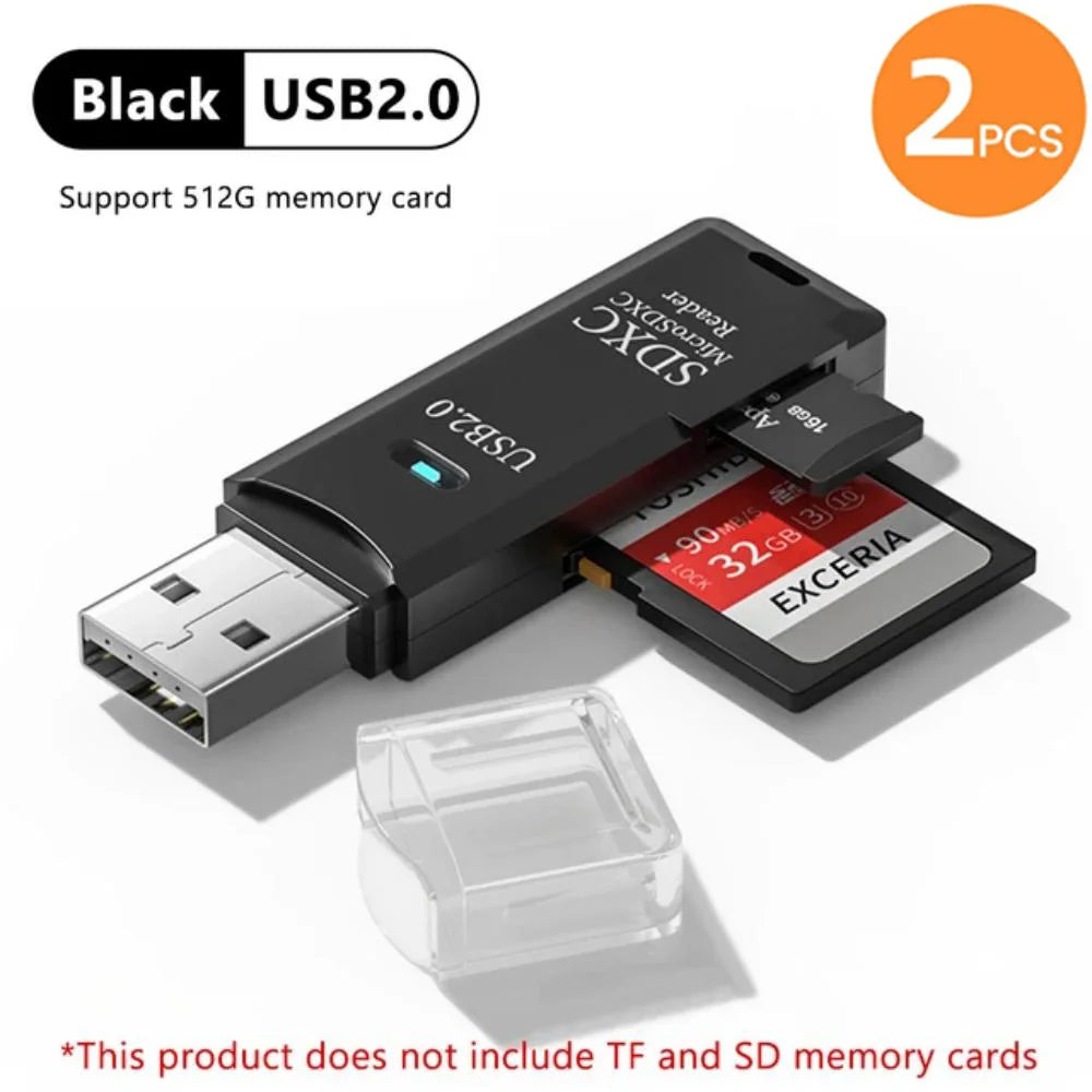 2 IN 1 USB 3.0 /USB 2.0 Card Reader SD TF Card Memory Card Reader High Speed Smart Card reader Adapter For PC Laptop Accessories