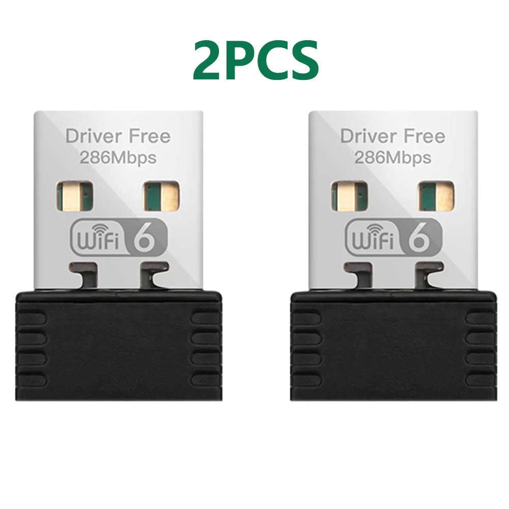 Mini USB WIFI 6 Dongle Network Card 802.11ax USB 2.4GHz Wi-Fi Lan Adapter Driver Free For PC Laptop Windows 7 10 11