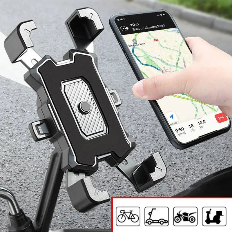 360 Rotation Motorcycles Bicycles Phone Holder Mobile Phone Navigation Bracket Bike Riding Shockproof For iPhone Xiaomi Samsung