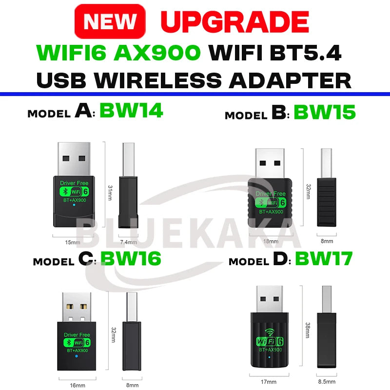 New 900Mbps USB Bluetooth 5.4 Adapter Wireless Dongle Audio Receiver Transmitter Driver Free WiFi6 For PC/Laptop Keyboard/Mouse