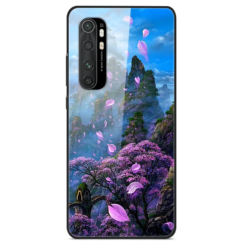 For Xiaomi Mi Note 10 Lite RU 6 GB 128 GB Case Tempered Glass Hard Back Cover For Xiaomi Mi Note 10 Lite Case Note10 Lite Fundas