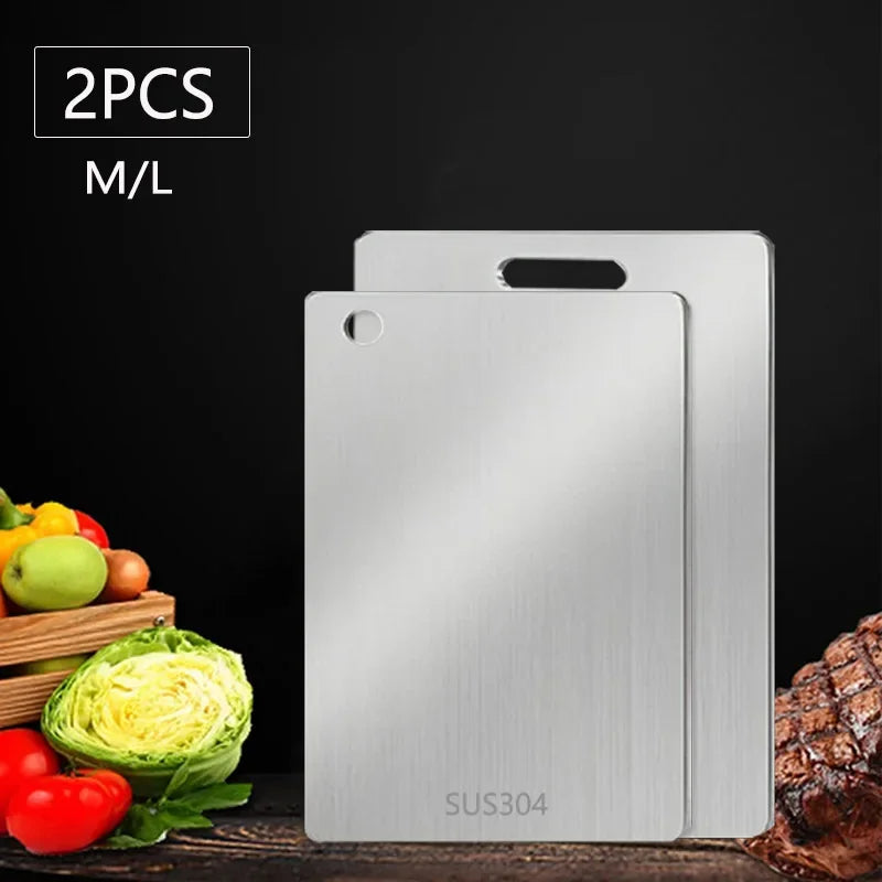 Stainless Steel Panel and Chopping Board Kitchen Household Thickened Double Sided Cutting Board Block Kneading Dough Boards
