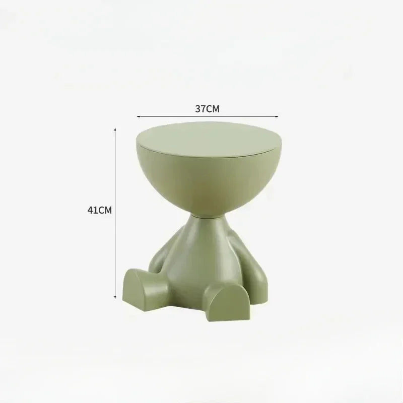 Cream Coffee Table Sofa Bed Side Table Modern Simple Home Accessories Living Room Decor Creative Flat Head Plastic Round Tables